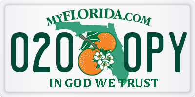 FL license plate 0200PY