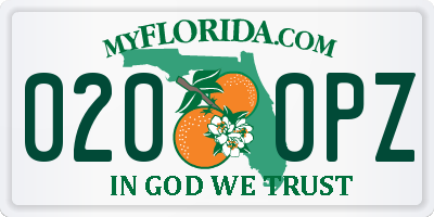FL license plate 0200PZ