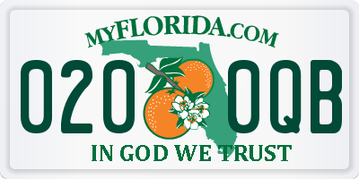 FL license plate 0200QB
