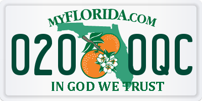 FL license plate 0200QC