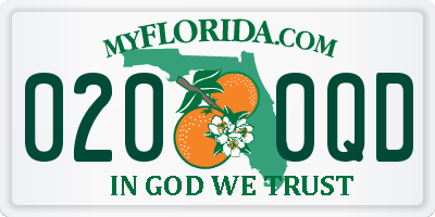 FL license plate 0200QD