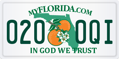 FL license plate 0200QI