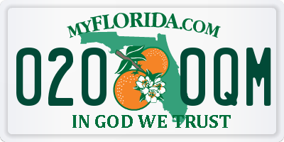 FL license plate 0200QM