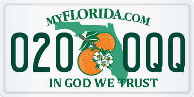 FL license plate 0200QQ