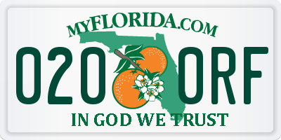 FL license plate 0200RF