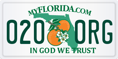 FL license plate 0200RG