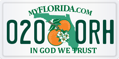FL license plate 0200RH