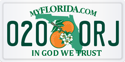FL license plate 0200RJ