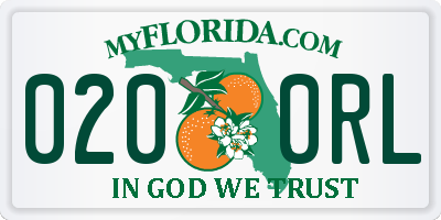 FL license plate 0200RL