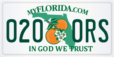 FL license plate 0200RS