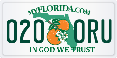 FL license plate 0200RU