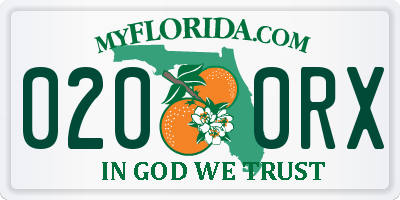 FL license plate 0200RX
