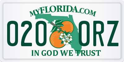 FL license plate 0200RZ