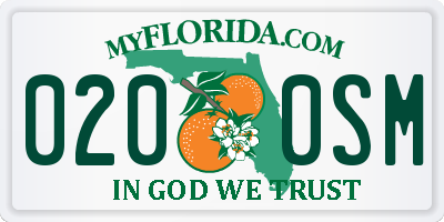 FL license plate 0200SM