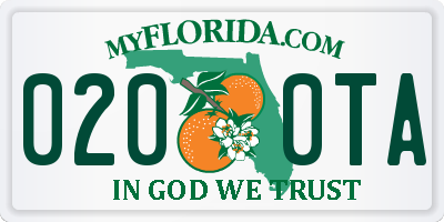 FL license plate 0200TA
