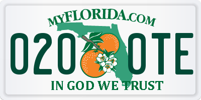 FL license plate 0200TE