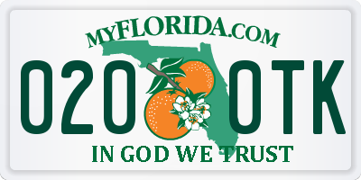 FL license plate 0200TK