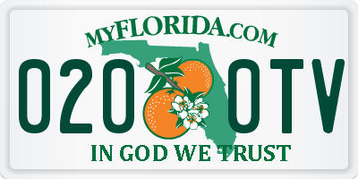 FL license plate 0200TV
