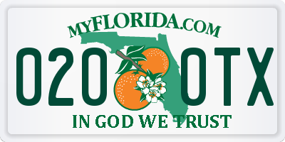 FL license plate 0200TX