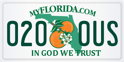 FL license plate 0200US