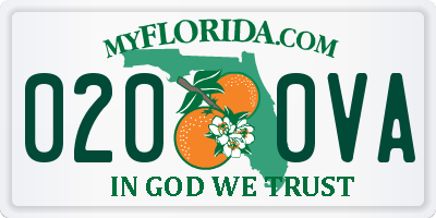 FL license plate 0200VA