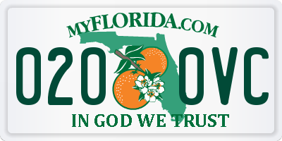 FL license plate 0200VC