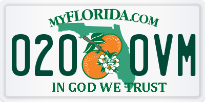 FL license plate 0200VM