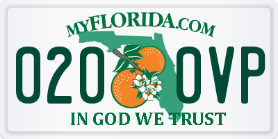 FL license plate 0200VP