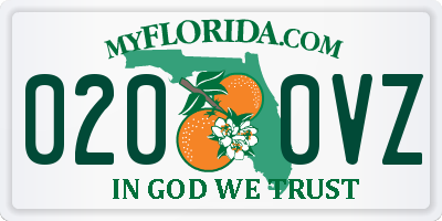 FL license plate 0200VZ