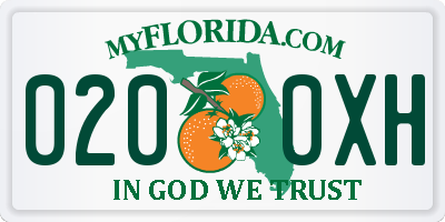 FL license plate 0200XH