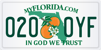 FL license plate 0200YF