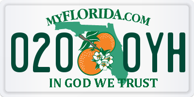 FL license plate 0200YH