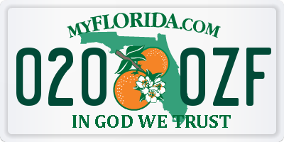 FL license plate 0200ZF