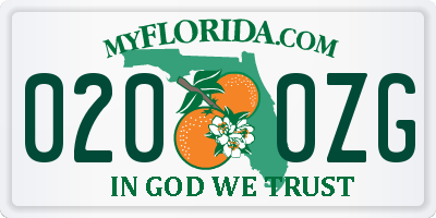 FL license plate 0200ZG