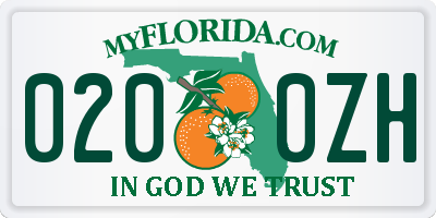 FL license plate 0200ZH