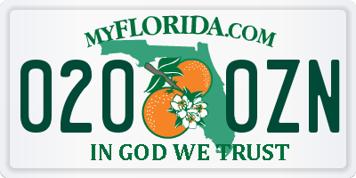 FL license plate 0200ZN