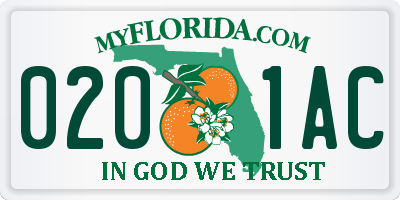 FL license plate 0201AC