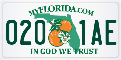FL license plate 0201AE
