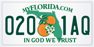 FL license plate 0201AQ