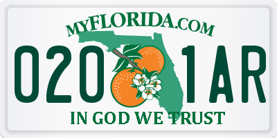 FL license plate 0201AR