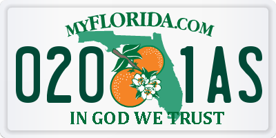 FL license plate 0201AS