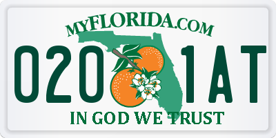 FL license plate 0201AT