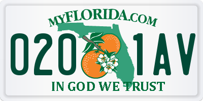 FL license plate 0201AV