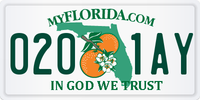 FL license plate 0201AY