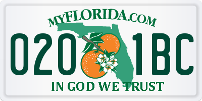 FL license plate 0201BC