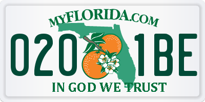 FL license plate 0201BE