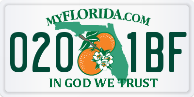 FL license plate 0201BF
