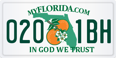 FL license plate 0201BH