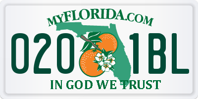 FL license plate 0201BL