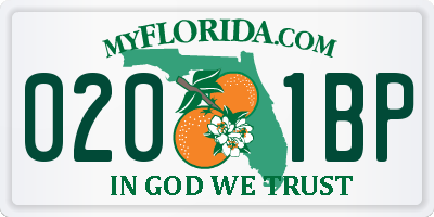 FL license plate 0201BP